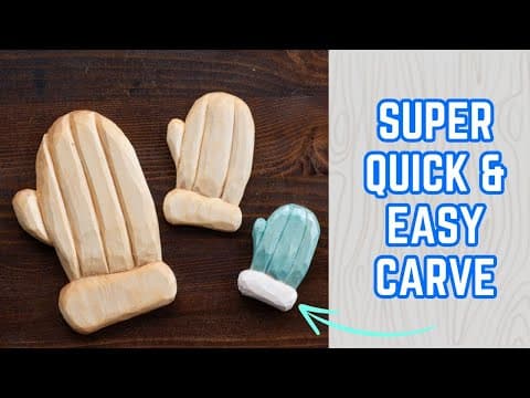 How to Carve a Wood Mitten Ornament - Easy DIY Carving Step by Step