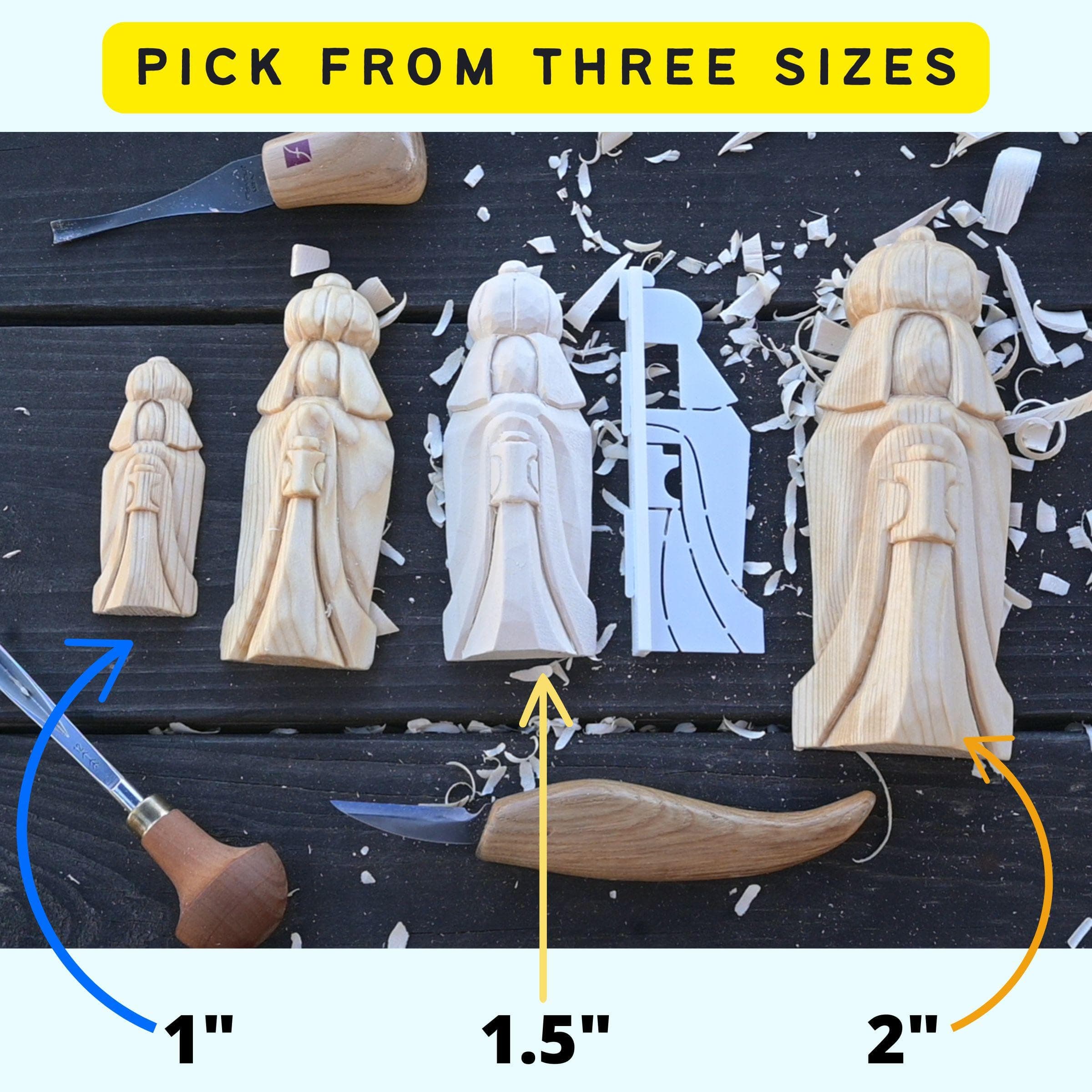 Three Kings Wise Men Wood Carving Stencil product image 3