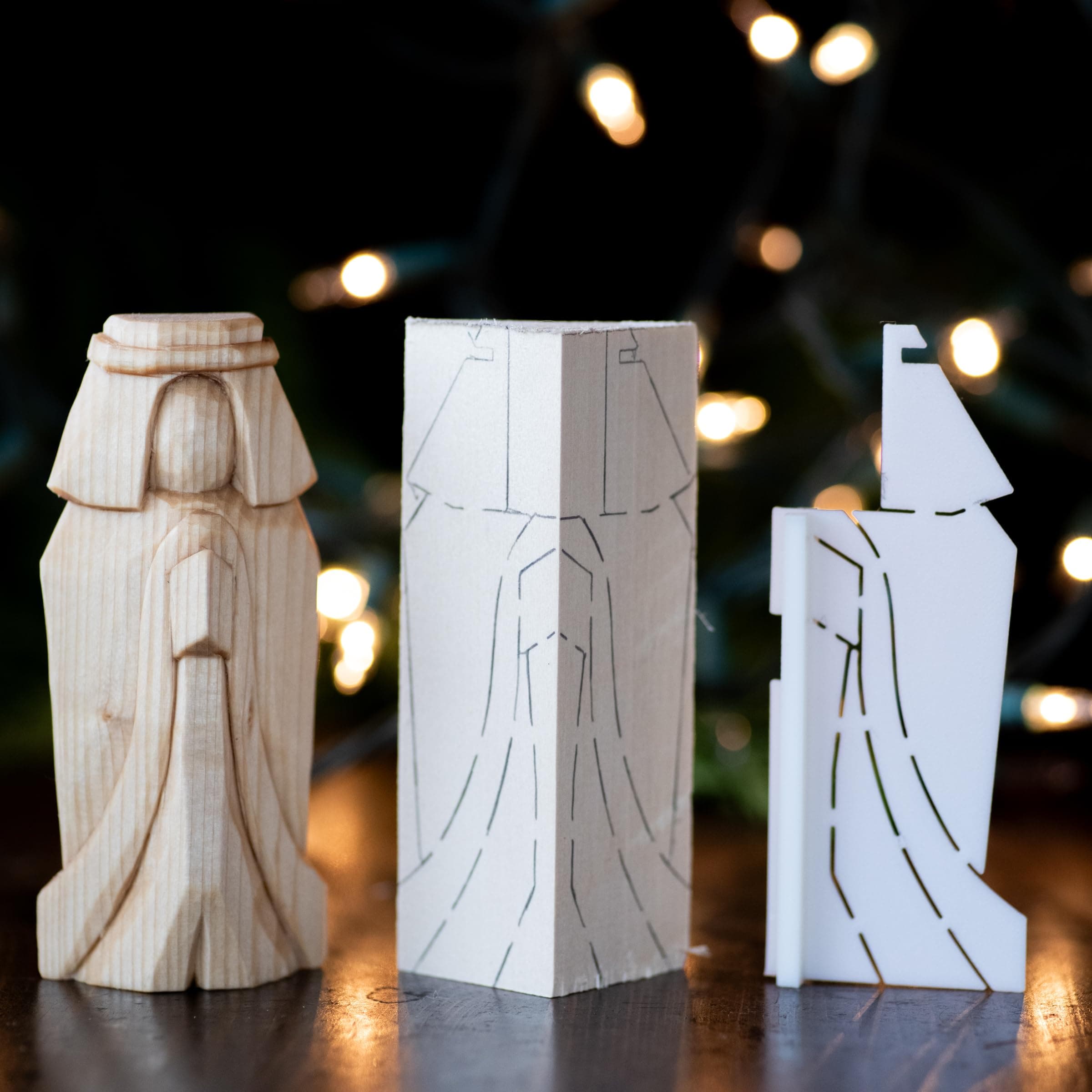 Nativity Set Wood Carving Stencil Template | Joseph, Mary and Manger product image 2