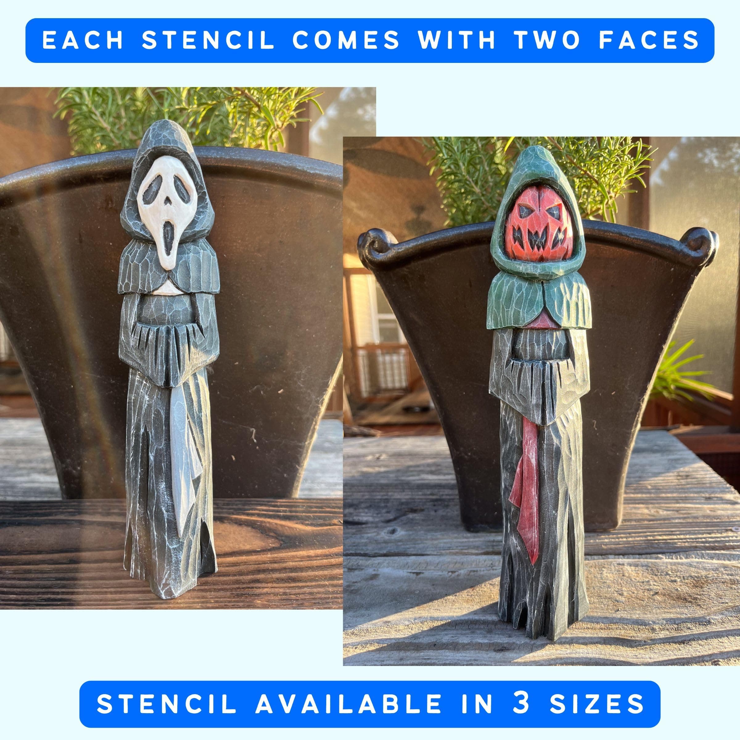 Spooky Halloween Pumpkin/Ghost Grim Reaper Stencil product image 4