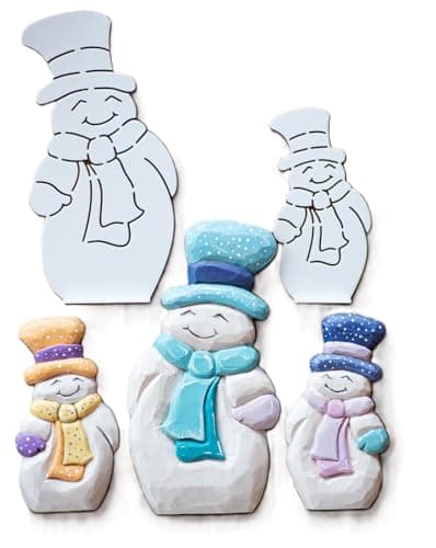 Snowman Wood Carving Stencil