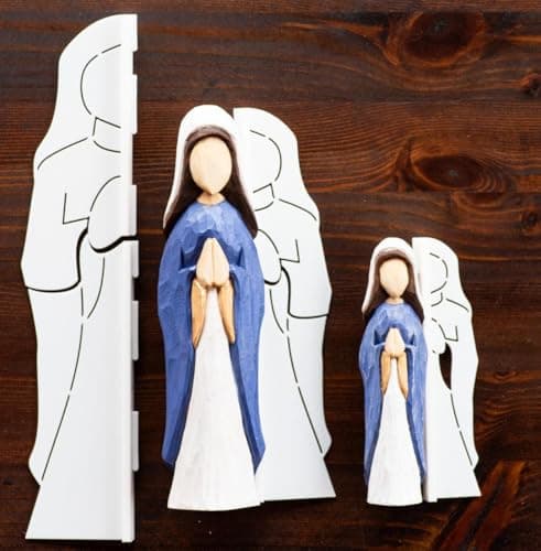 Mother Mary Wood Carving Stencil